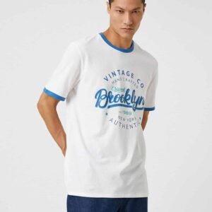 College T-Shirt Printed Crew Neck Short Sleeve